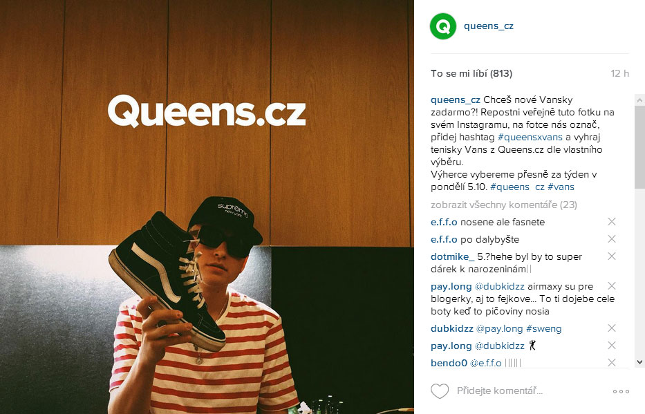 Vyhraj pánské tenisky Vans na Instagramu s Queens.cz (http://www.stylehunter.cz)